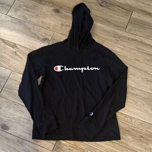 EUC Champion long sleeve hooded t shirt 
sz L